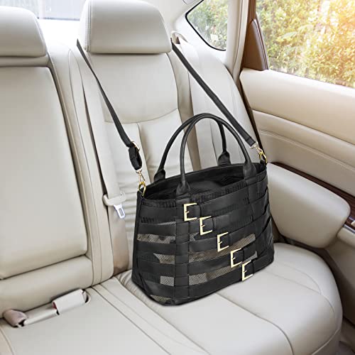 Pet Carrier Purse with Shoulder Strap (Black&Green, Holds Up to 8lbs)