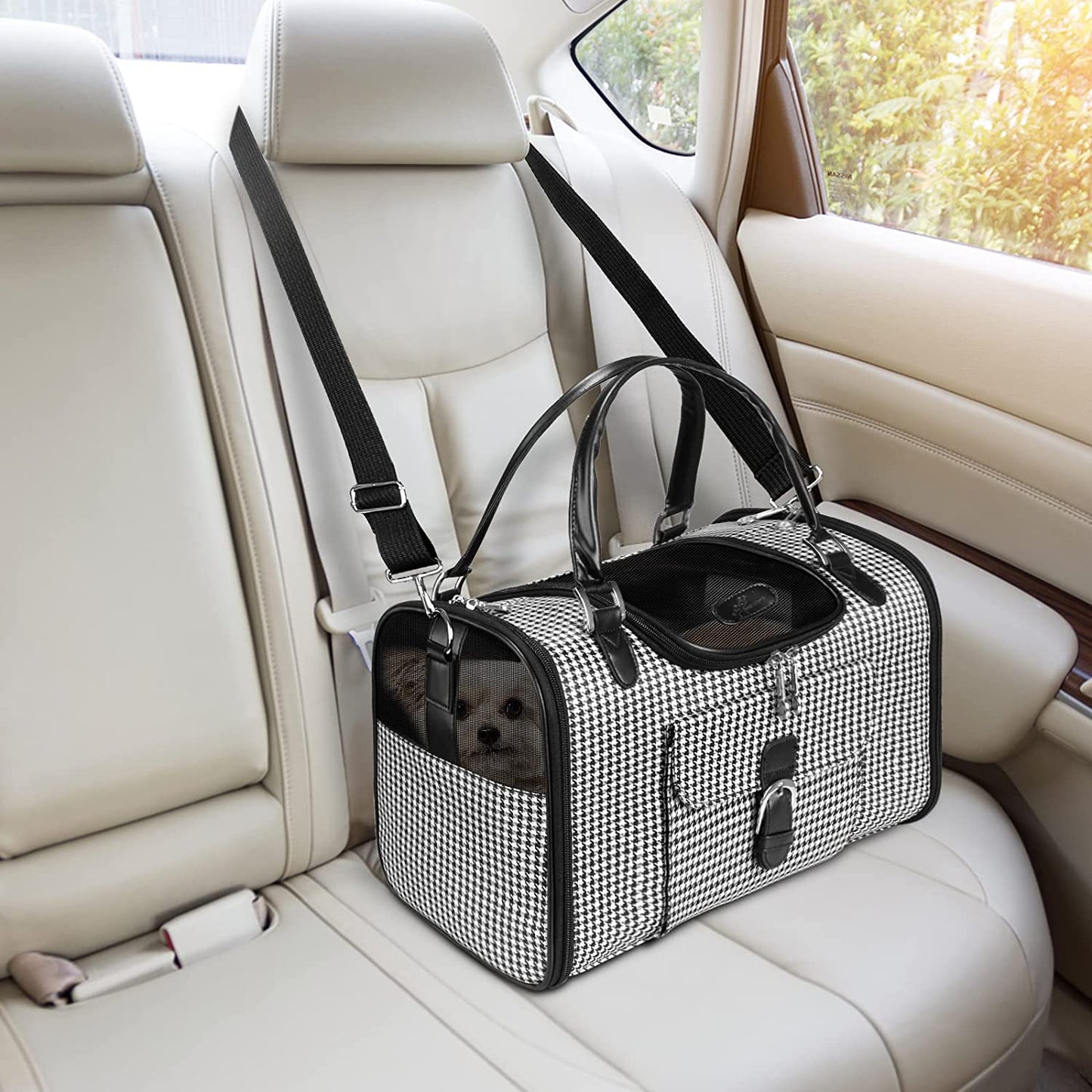 Pet Carrier Purse with Shoulder Strap (Holds Up to 10lbs)