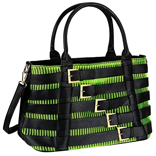 Pet Carrier Purse with Shoulder Strap (Black&Green, Holds Up to 8lbs)